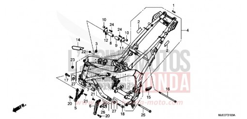 CARROSSERIE DE CHASSIS CB650FAG de 2016
